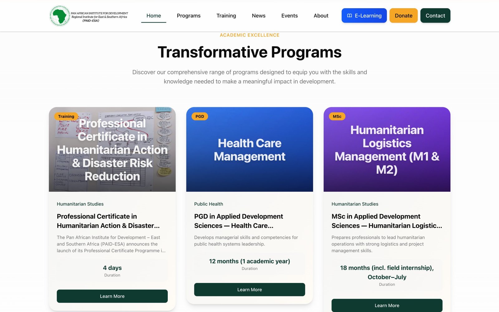 Site institutionnel de PAID-ESA - Image 2