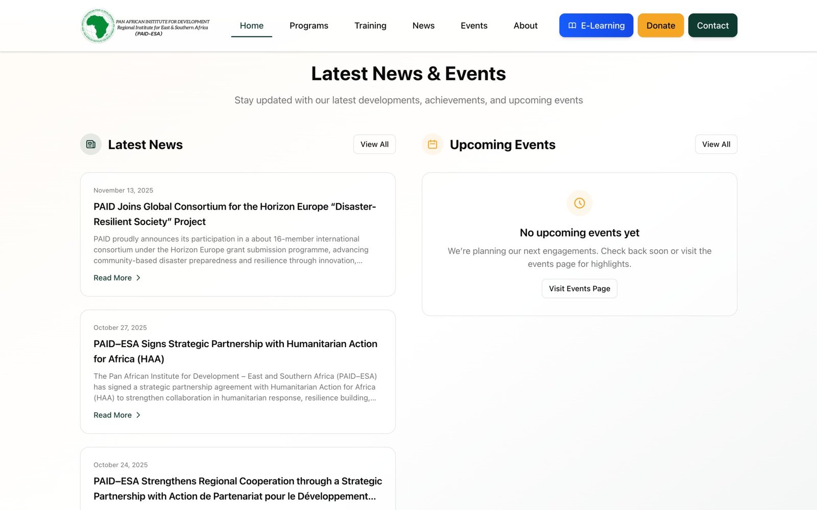 Site institutionnel de PAID-ESA - Image 3